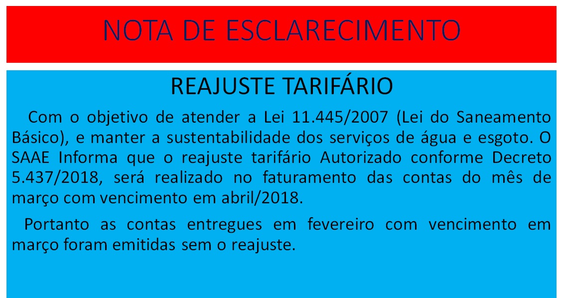 NOTA DE ESCLARECIMENTO